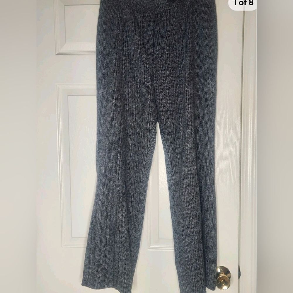Jones New York Signature 12Stretch GrayHerringbonePrint Full Length Women Pants